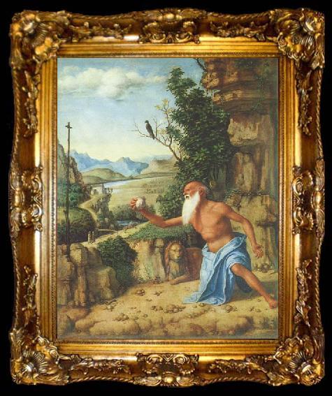 framed  CIMA da Conegliano Hieronymus in einer Landschaft, ta009-2